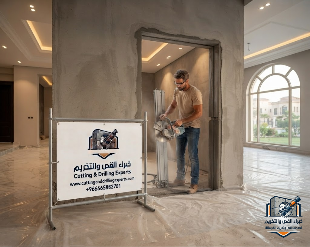 معلم قص خرسانة بجدة ينفذ قص الأسقف والبلاطات الخرسانية بدقة وفق المخططات الهندسية